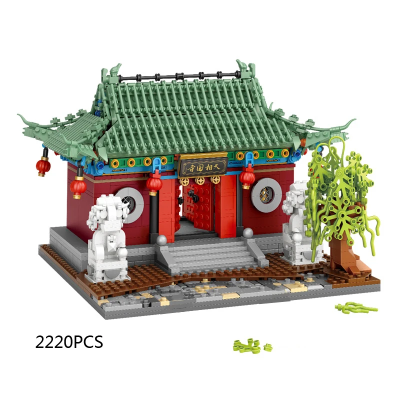 

Creative Chinatown Mini Block China Street View Architecture Daxiangguo Temple Building Brick Figures Toy Collection For Gift