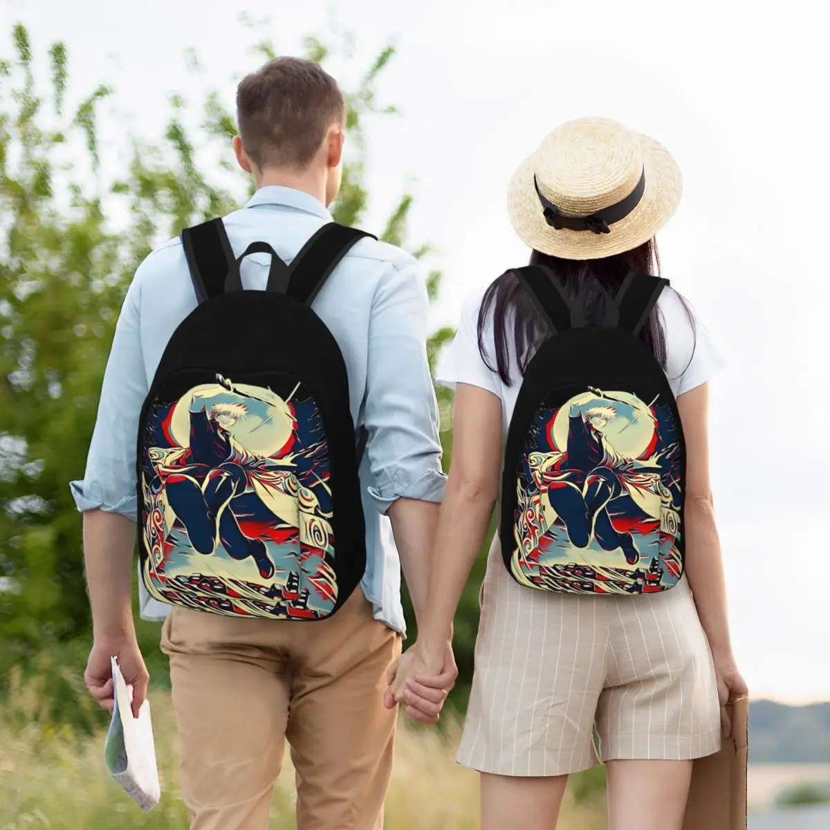 Gintama-Mochila clásica para estudiantes, morral de negocios, aventura, Samurai, ciencia ficción, comedia, morral de día para hombres y mujeres, bolsas de lona universitarias