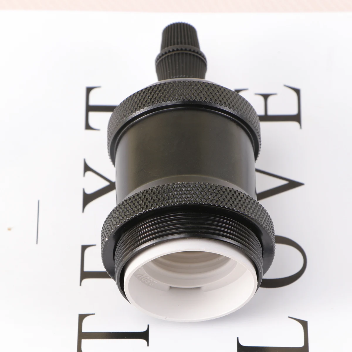 

Black Vintage E27 Lamp Base Retro Style Round Bottom Screw Terminals Light Holder Pendant Adapter Replacement Lamp Bases