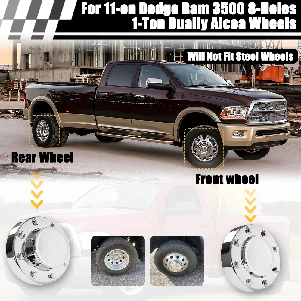 MUGE-New 4PCS Truck Wheels Center Hub Caps Dustproof  Waterproof ABS for DODGE RAM 4500&5500 2011-2015 2016 2017 2018 LKT146