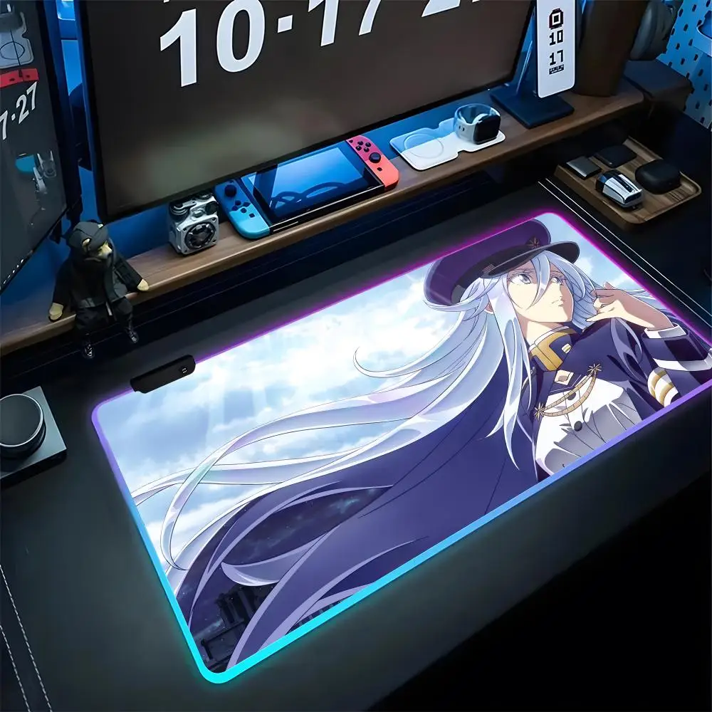 

Anime 86 Eighty Six Mouse Pad Gaming Rgb Mousepad Backlit Keyboard Gamer Girl Xxl Office Laptop Mat Table Pads Deskpad