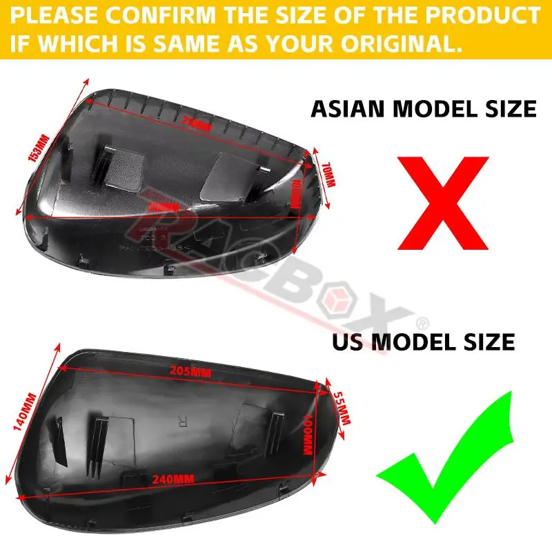 Amercian Version Door Side Rear Mirror View Cover Trim Cap  Left Right For Honda Accord 2008-2012 Black Rearview Mirror Housing