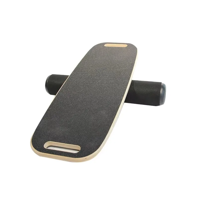 Certainly Wooden Rocker for Kids Yoga Balance Board Trainer Home Exercise Waist Fitness Wobble Board Bodybuilding Black/Yellow view 2