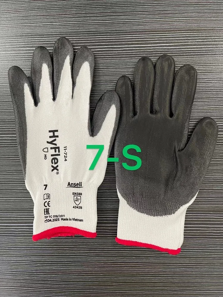 Ansell Hyflex 11-724 (144 pairs ) Cut 3 Resistant PU Palm Coated Gloves INTERCEPT™yarn lining