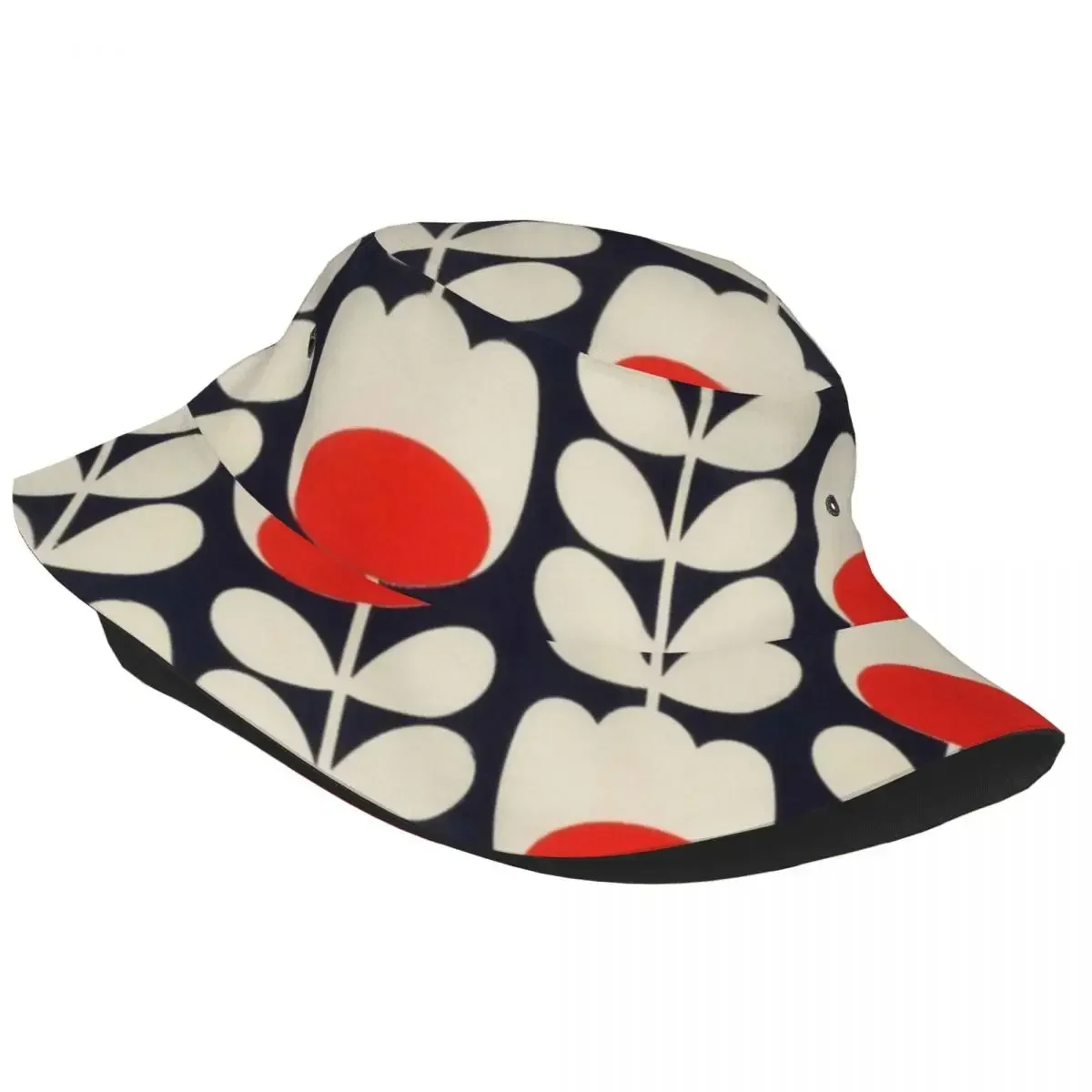 Orla Kiely, Multi Stem Flowers, Red,white Bucket Hats Panama For Man Woman Bob Hats Outdoor Fisherman Hats For Summer Unisex Cap