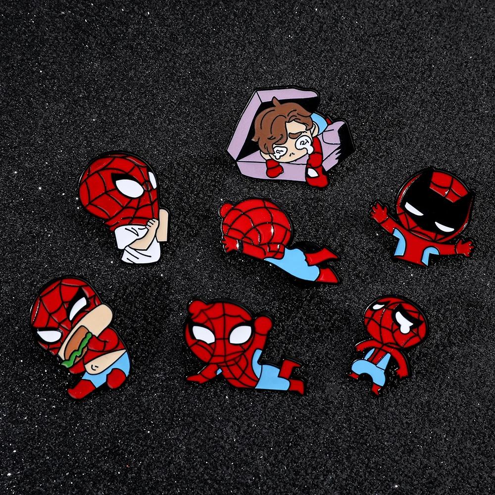 Marvel Superhero Pins Brooch Avengers Spiderman Badge Brooch for Jacket Bag Enamel Pins Accessories for Fans Gifts