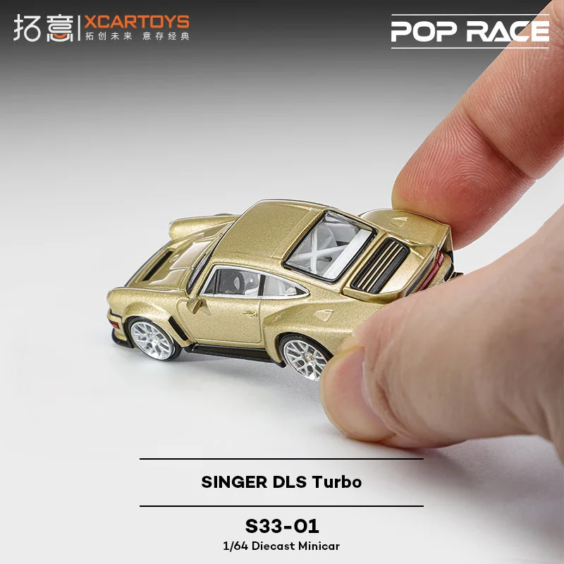 

POP RACE 1/64 S33-01 Porsche Singer DLS Turbo gold Alloy Diecast Car Model Collect Ornaments Gift Toys