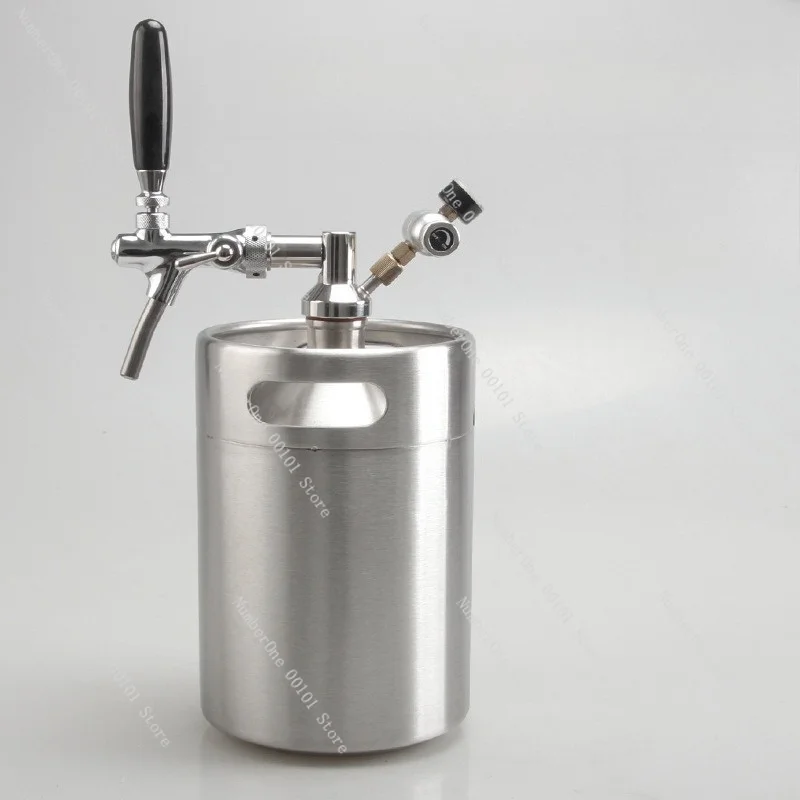 Stainless Steel Portable Craft Beer Pressurized Air Tap Kit, Beer Dispensing System with Adjustable Faucet