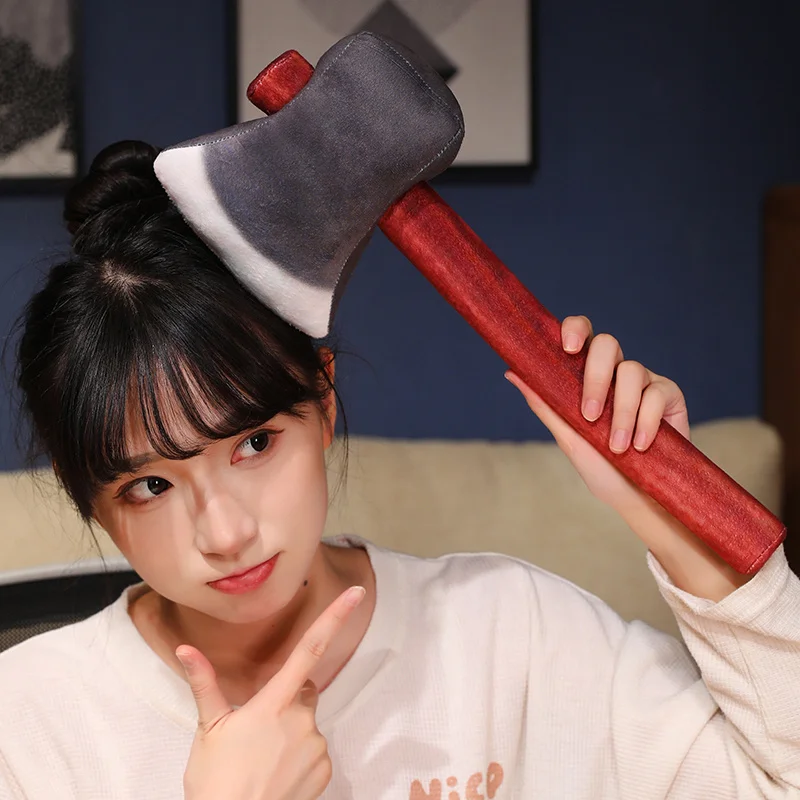 40 cm Axt-Plüschkissen wie echte gefüllte Dekoration, interaktives Geschenk für Freunde und Männer