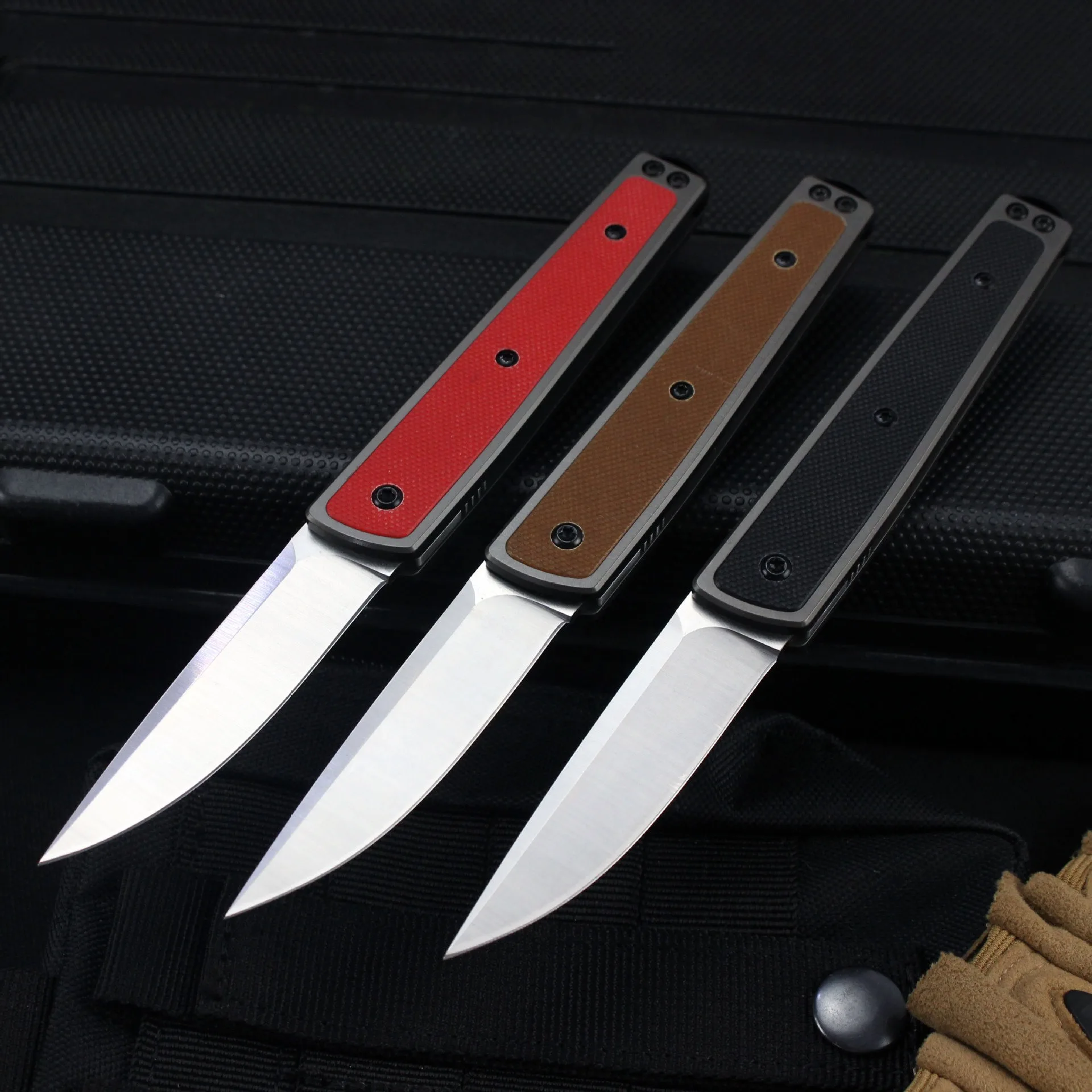 New CR 7190 Tactical Folding Knife 8Cr13Mov Blade 420 Steel Inlay G10 Handle Portable Pocket Knife Outdoor Survival Camping Tool