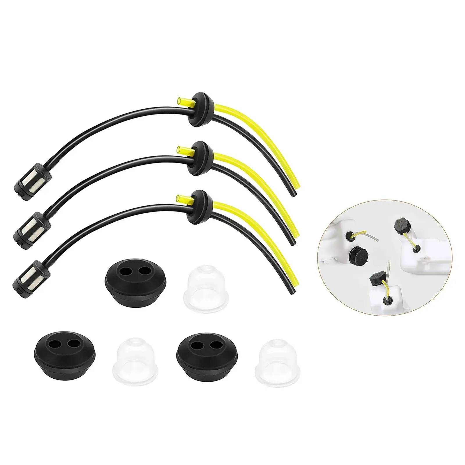 Lawn Equipment Fuel Hose Petrol Filter Set with Primer Bulb for Brush Cutter Grass Trimmer Universal Engine Repair