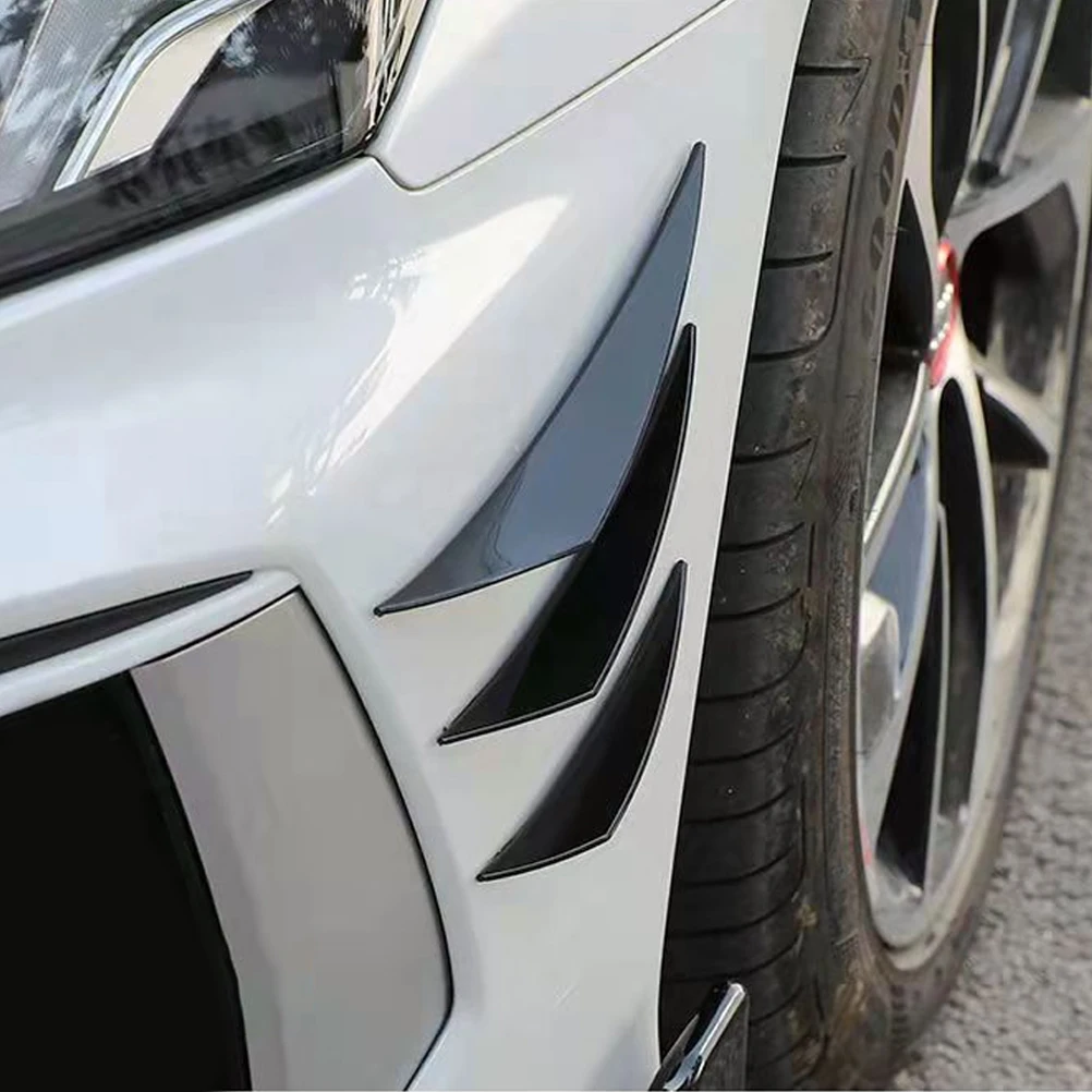 

6pcs Splitter Fins Front Lip Cover Auto Cover Vehicle Protector Durable Pvc Easy Install Stylish Decor Car Accessories For Most