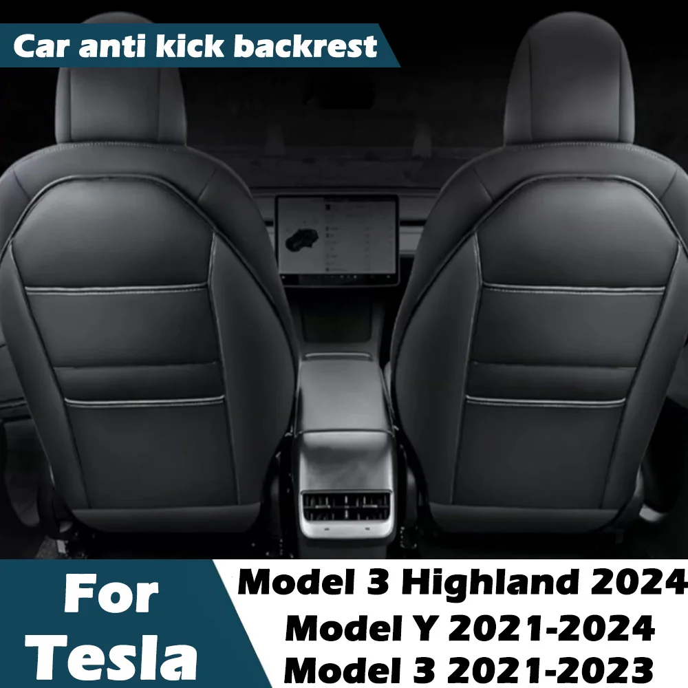 

Seat Back Kick Protector Backseat Mats for Tesla Model 3/Y 2021-2024 Highland,Waterproof Scratchproof Resistance Protection 2Pcs