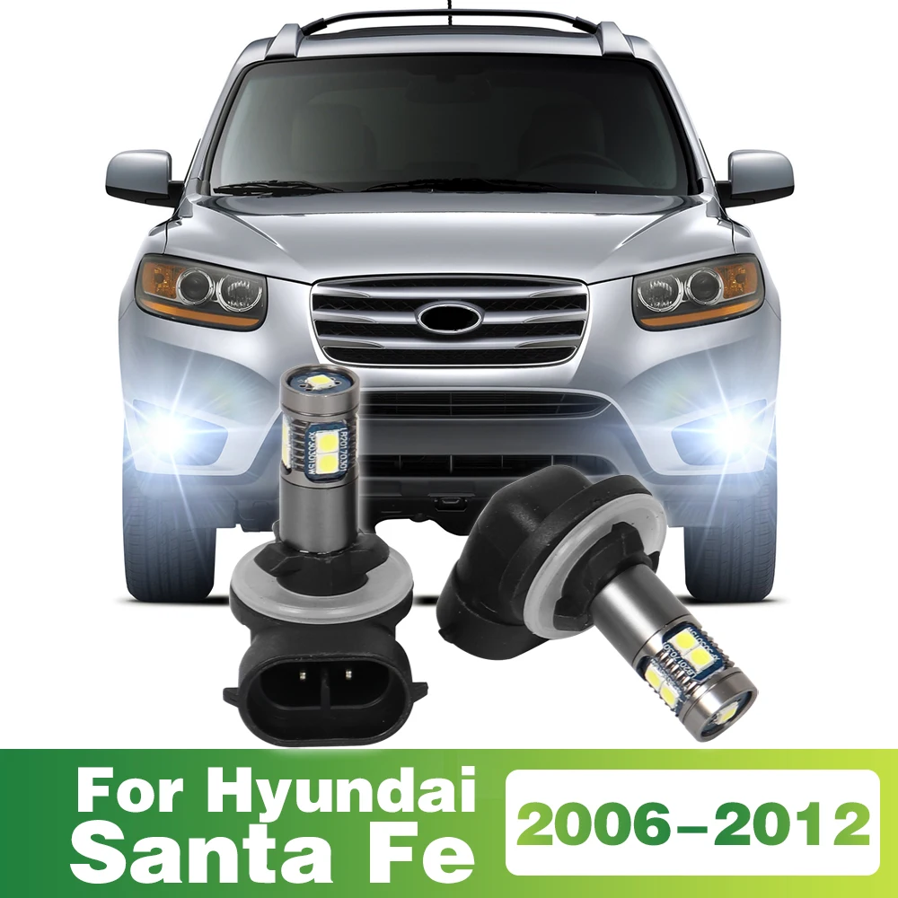 

2PCS For HYUNDAI Santa Fe SantaFe 2006 - 2012 881 LED Fog Light Bulbs Car Lamp Auto Accessories 886 889 H28 888 894 896 898
