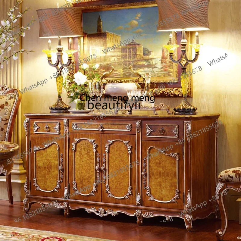 D178 D6 European pure solid wood dining side cabinet American household storage cabinet old cupboard designer furniture customiz