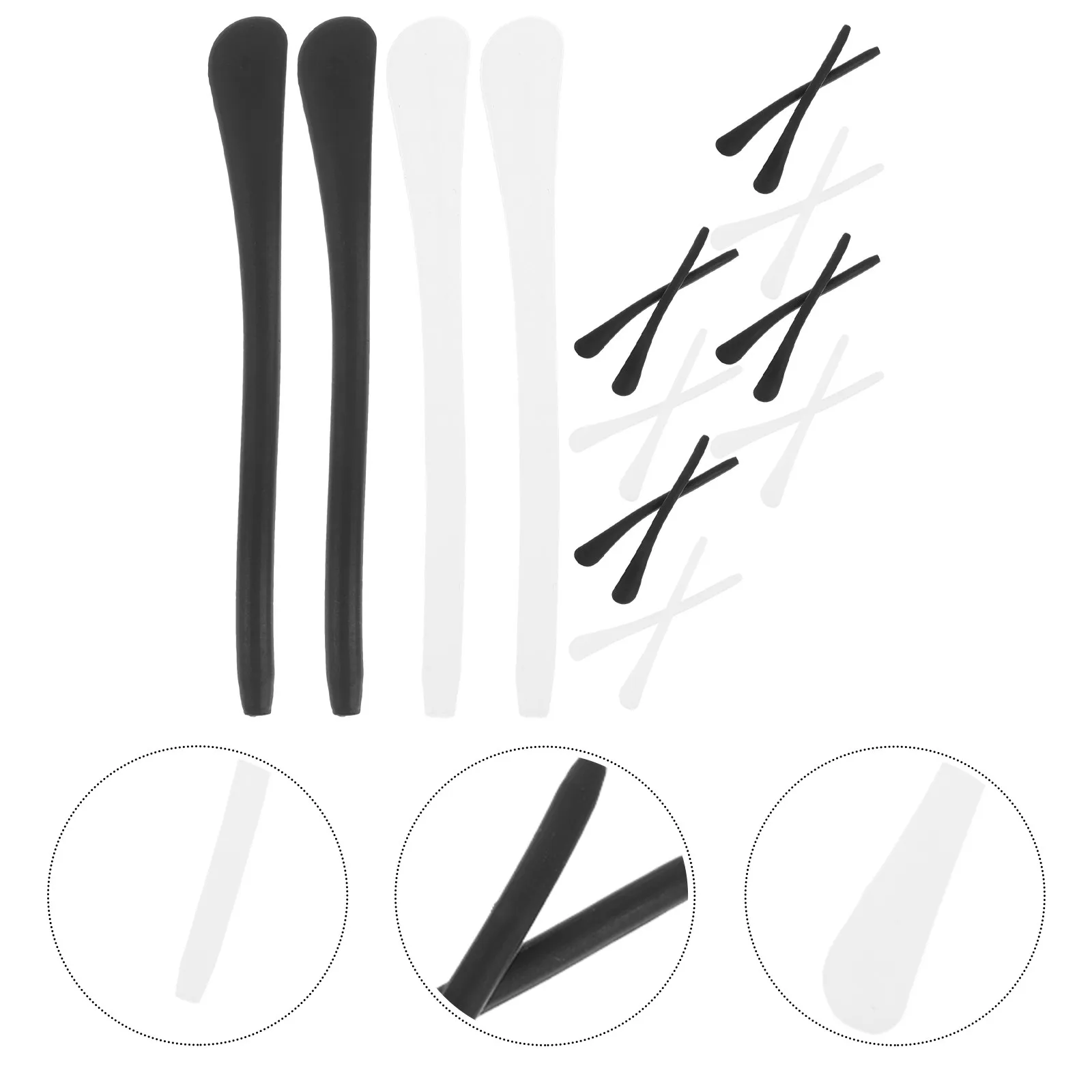 

10Pairs Anti-Slip Silicone Eyeglass Ear Grips for Myopia Glasses Secure Fit during Running Swimming Gymnastics Outdoor Sports