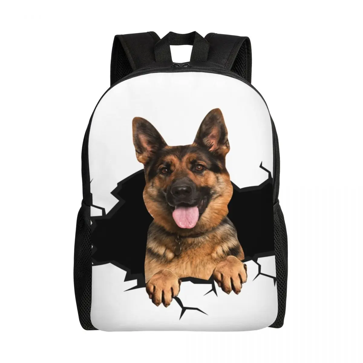 

German Shepherd 3D Sticker Backpack for Men Women College School Students Bookbag Fits 15 Inch Laptop Dog Lover GSD Bags