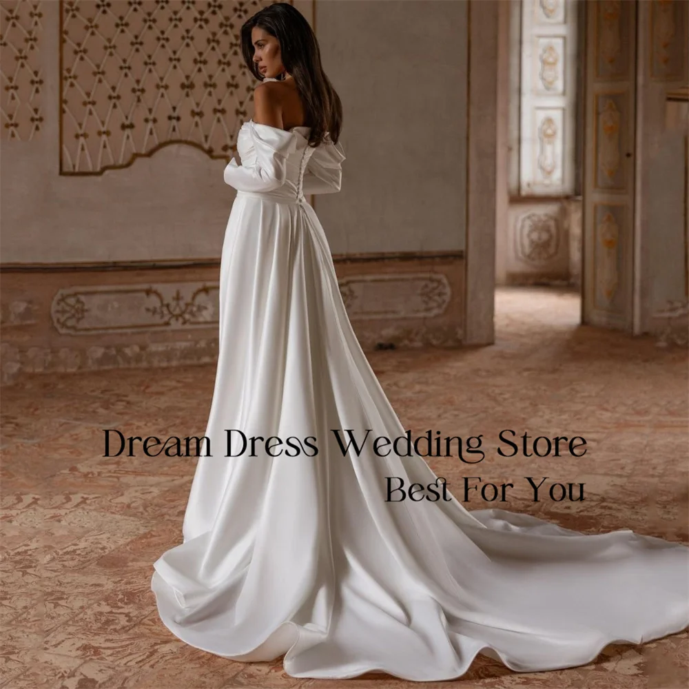 

DREAM Modern Off The Shoulder Long Sleeve Mermaid Wedding Dress Long Sleeve Open Back Bridal Gown Vestidos De Novia Customized