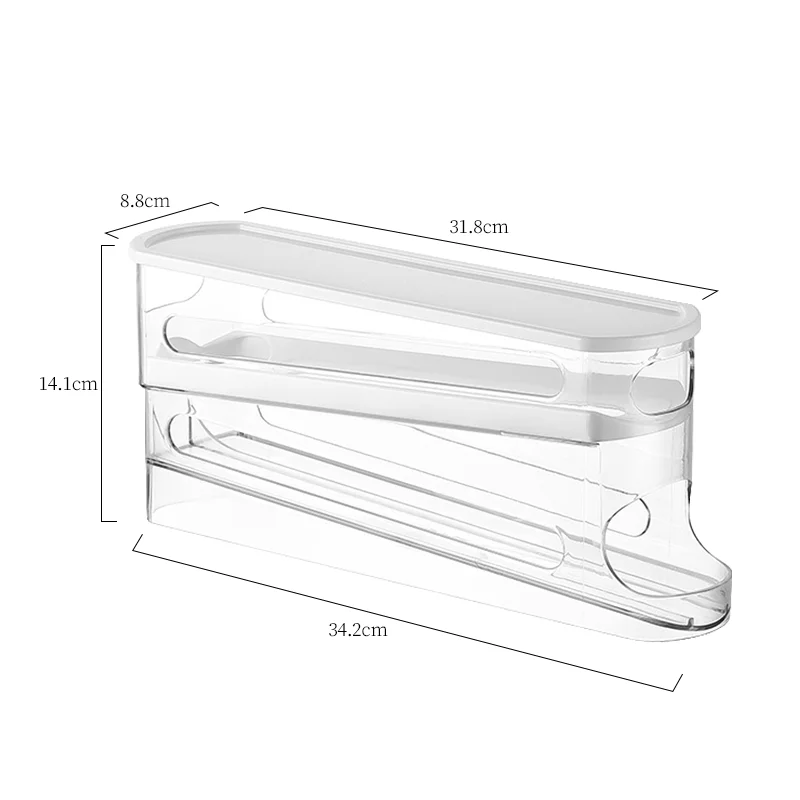 Automatic Rolling Egg Holder Rack Kitchen Refrigerator Egg Dispenser Fridge Organizer Eggs Storage Box Container 2 Layers