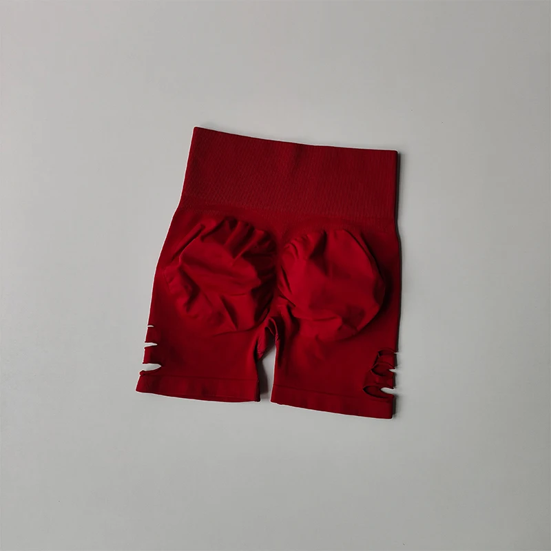Pfirsichfarbene Sport-Shorts mit hoher Taille, dreiteilige Yoga-Hose für den Sommer, lichtdicht, schnelltrocknend, geeignet für Pilates und Fitness. – Detail 15