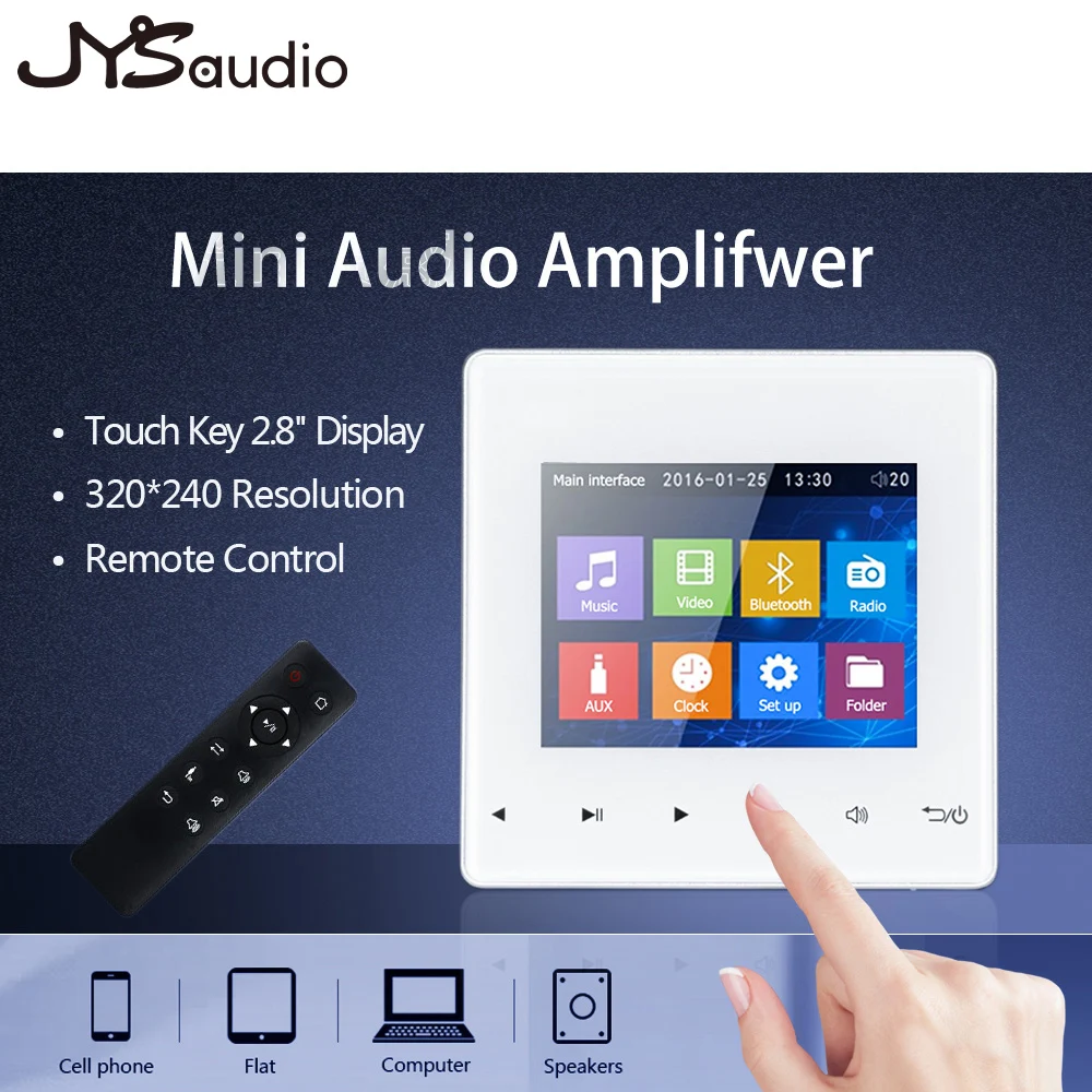 Smart Mini Bluetooth Wall Amplifier Home Theater Sound System with Stereo Ceiling Speaker Background Music for Hotel Residential