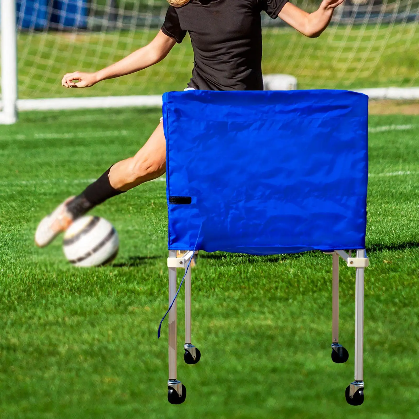 Rolling Cart, Foldable And Versatile, Gym Ball Storage Bin with Wheels for Toys,