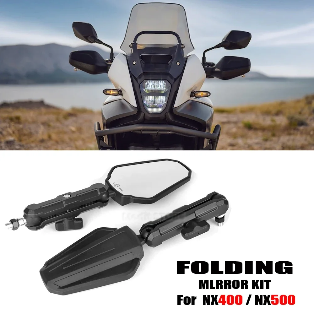 

For Honda NX400 NX 400 NX500 Nx 500 2024 Motorcycle Accessories Adventure Mirror KIT Side Rear View Mirror Adjustable 360