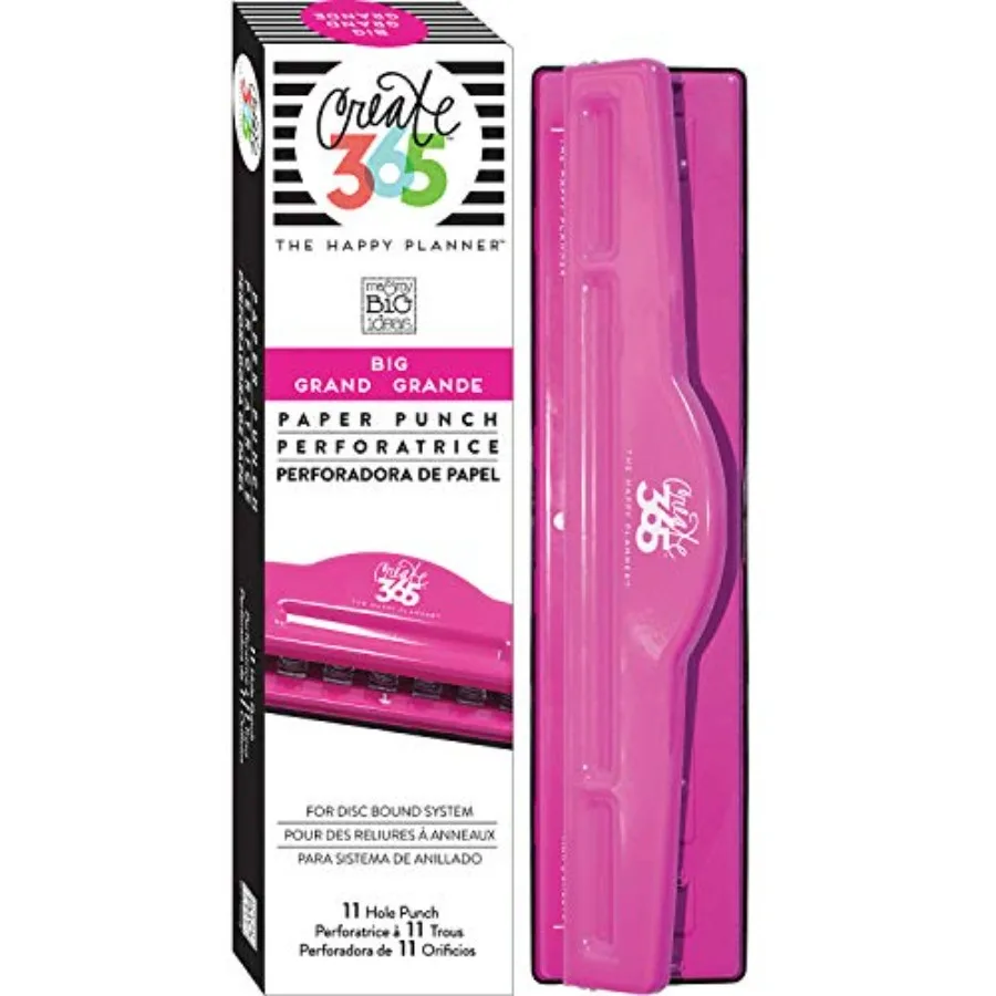 

The Happy Planner Big Paper Punch Puncher Pink 11 Hole Punch