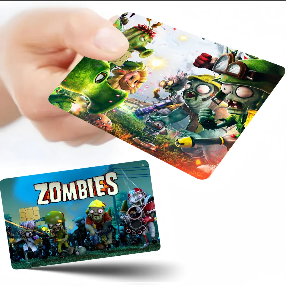 P-Pla-nts-VS-Zom-biesAnmie غطاء جلدي لبطاقة الائتمان وبطاقة الخصم البنك الأمامية #5