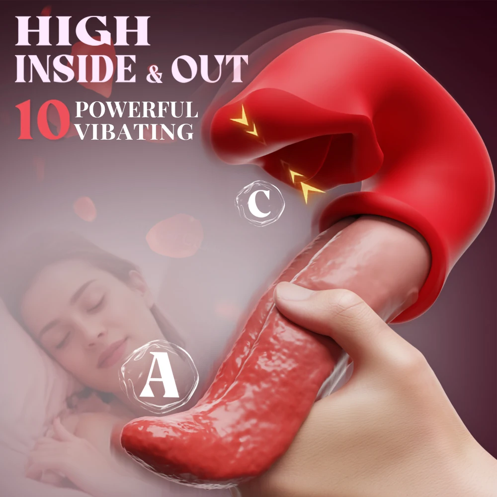 اللسان على شكل هزاز لعبة الكبار أنثى دسار 10 سرعة الاهتزاز التذبذب G بقعة البظر محفز المرأة منتجات للبالغين #1