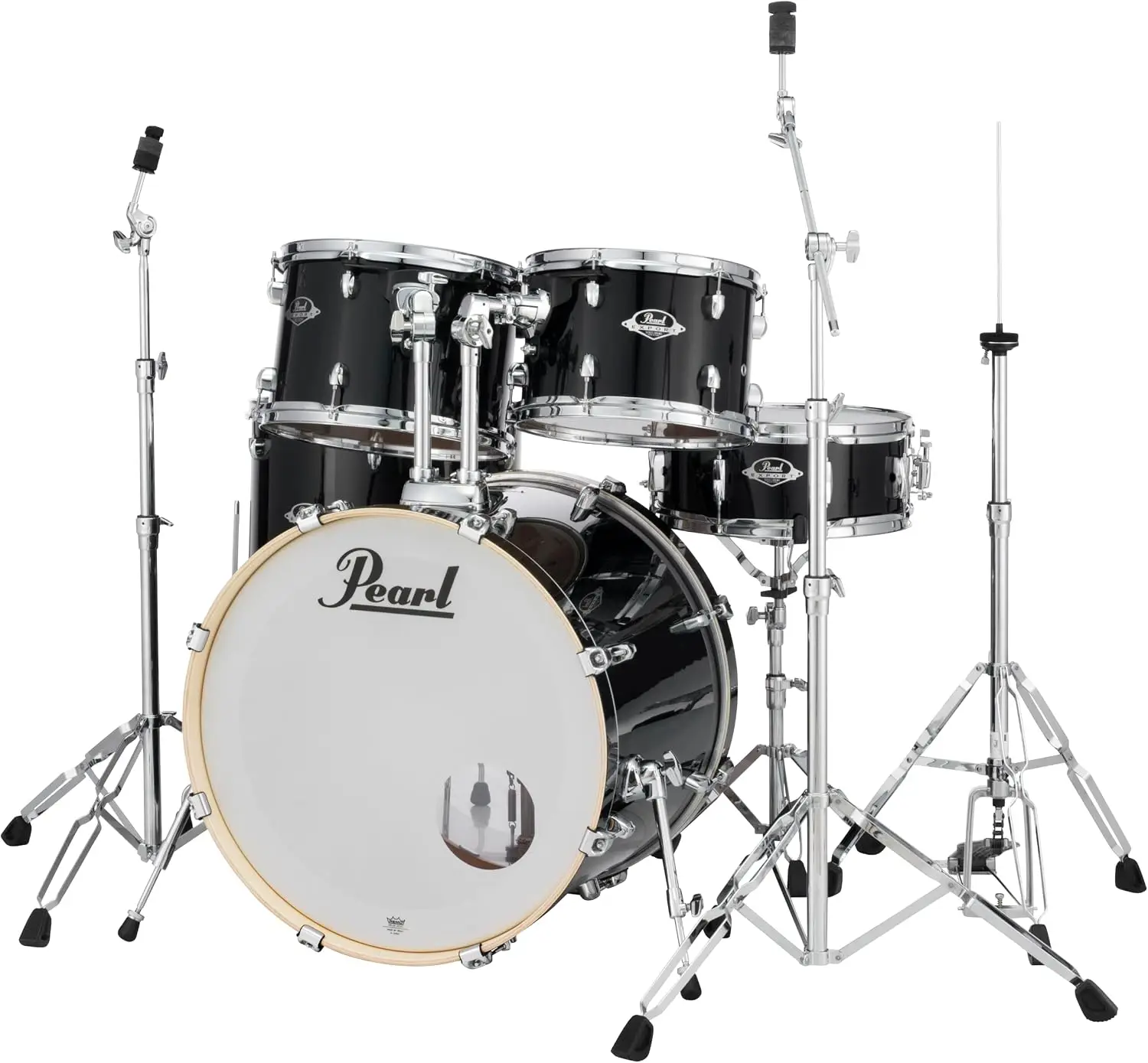 Five-Piece Export Standard Drum Set in Jet Black with Hardware Included