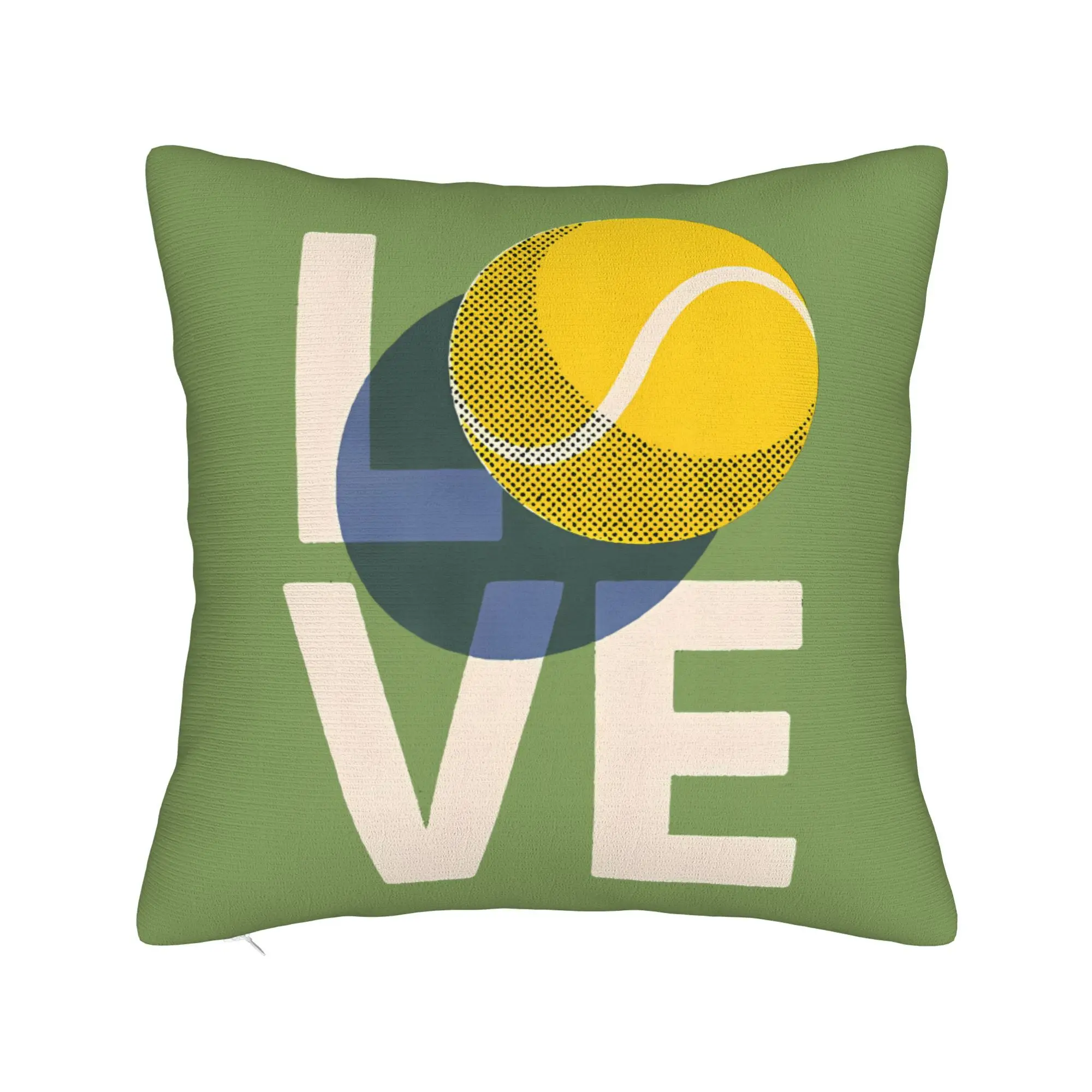 Tennis Love Art Pillow Cover, Sport Ball Design Cushion Case for Living Room Bedroom Home Decor Gift Cushion cover 40x40cm