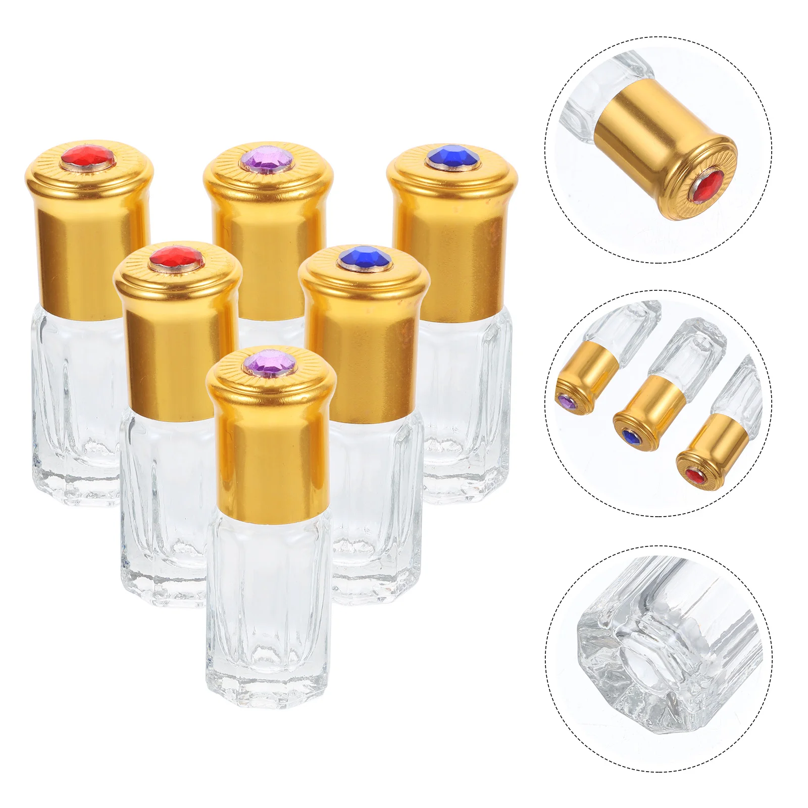 

10 pcs Perfume Bottle Glass Material Anodized Aluminum Nozzle Lightweight Women Travel Liquid Container