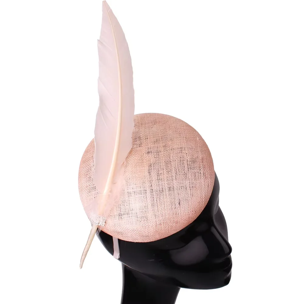 

High quality Sinamay Fascinator Hat Elegant Bride Headwear Fancy Feather Hair Pin Fashion Fedora Wedding Hair Accessories