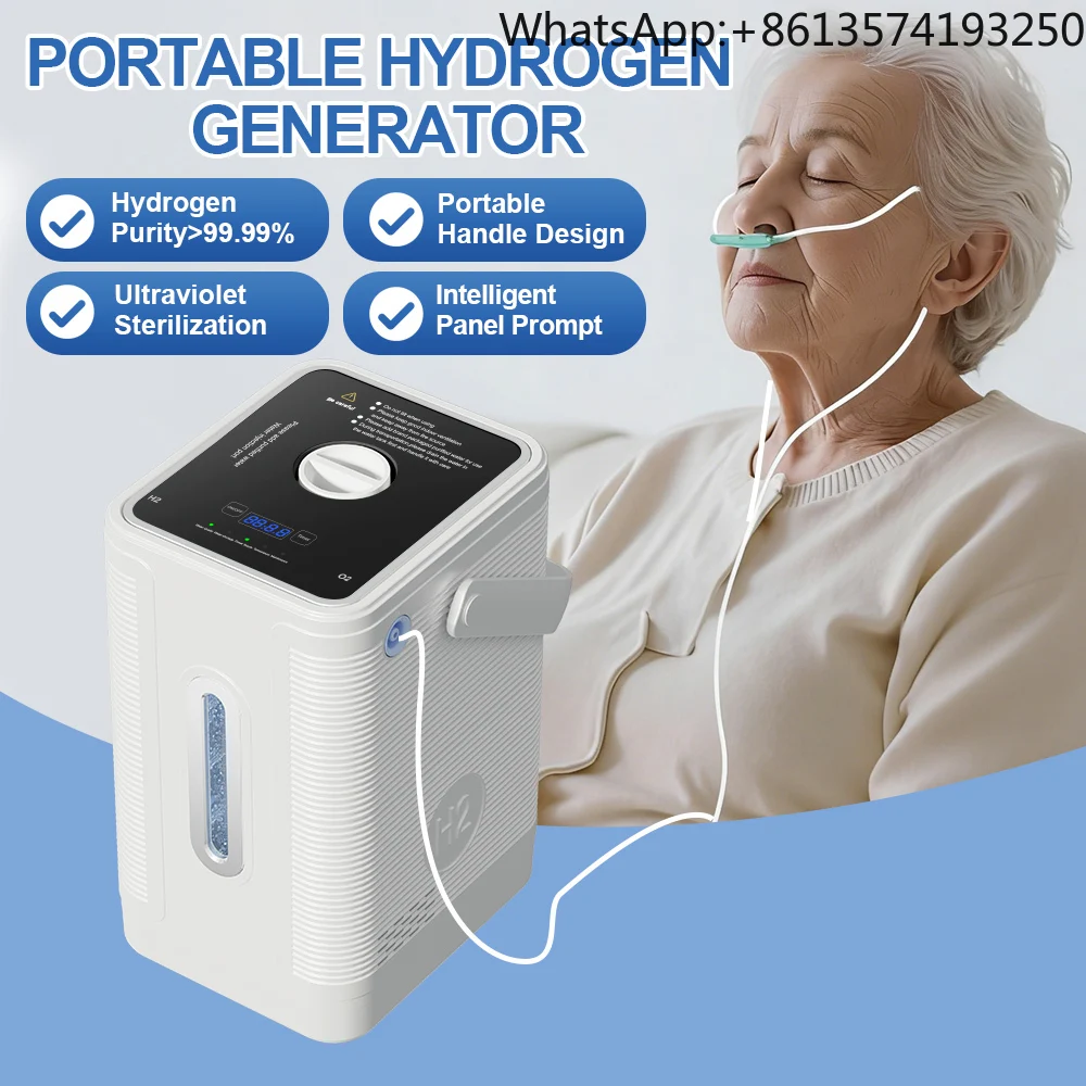

For 99.99% Purity PEM Electrolysis 300ml/min H2 Rate Hydrogen Antioxidant Office Use Home Hydrogen Inhaler Machine with Handle
