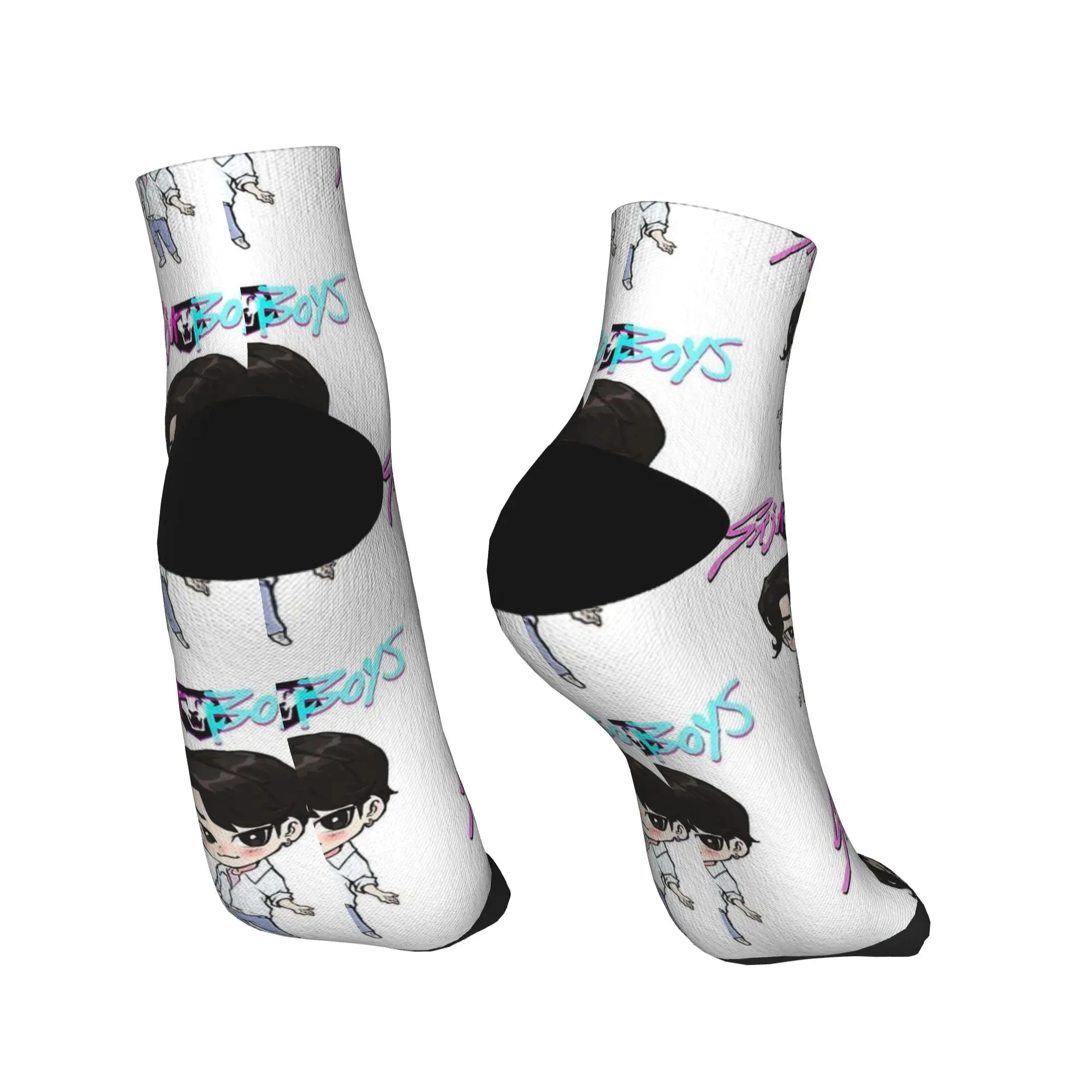 جوارب الكاحل للجنسين الرجال SB Jinu Saja Boys Kpop شيطان الصيادين جوارب غير رسمية مطبوعة عدم الانزلاق تنفس الصيف الدراجات جورب