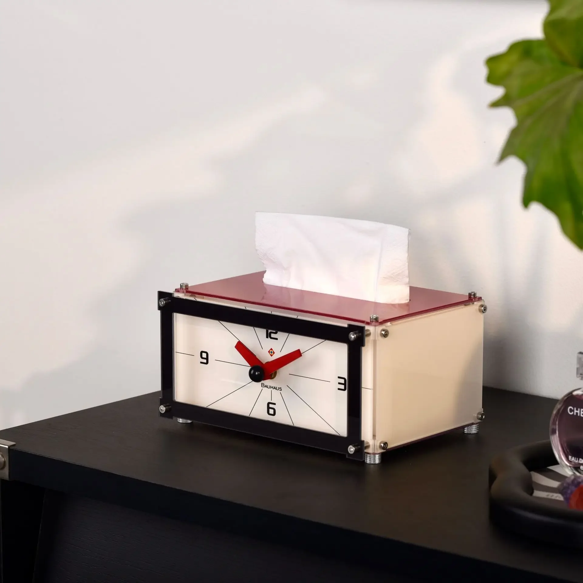 Creative Table Clock with Tissue Box Function Retro Industrial Clock Room Decoration Mute Table Clock Room Office HomeDecor Gift