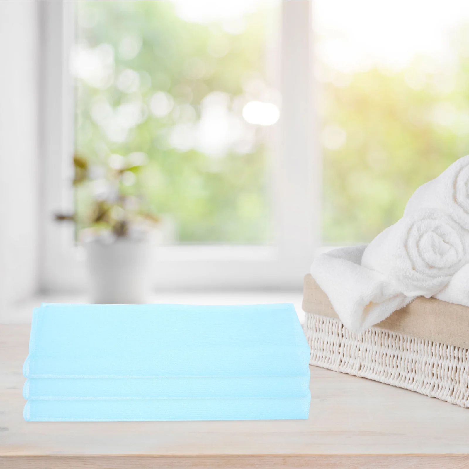 

3pcs Exfoliating Bath Towel Long Strip Body Skin Scrubber Rich Lather Shower Cleaning Portable For Home Hotel Camping Use