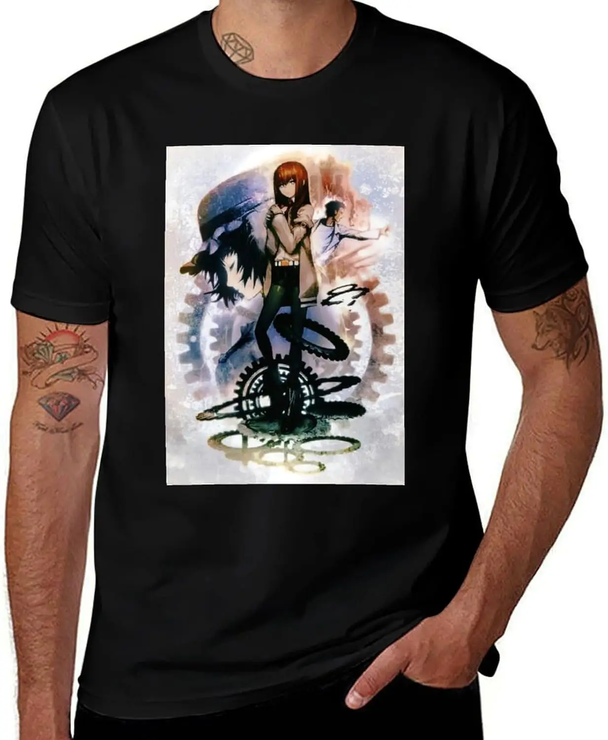 Anime Steins Gate T Shirt Mens Summer Print O-Neck Tee Classic Short Sleeve T Shirt