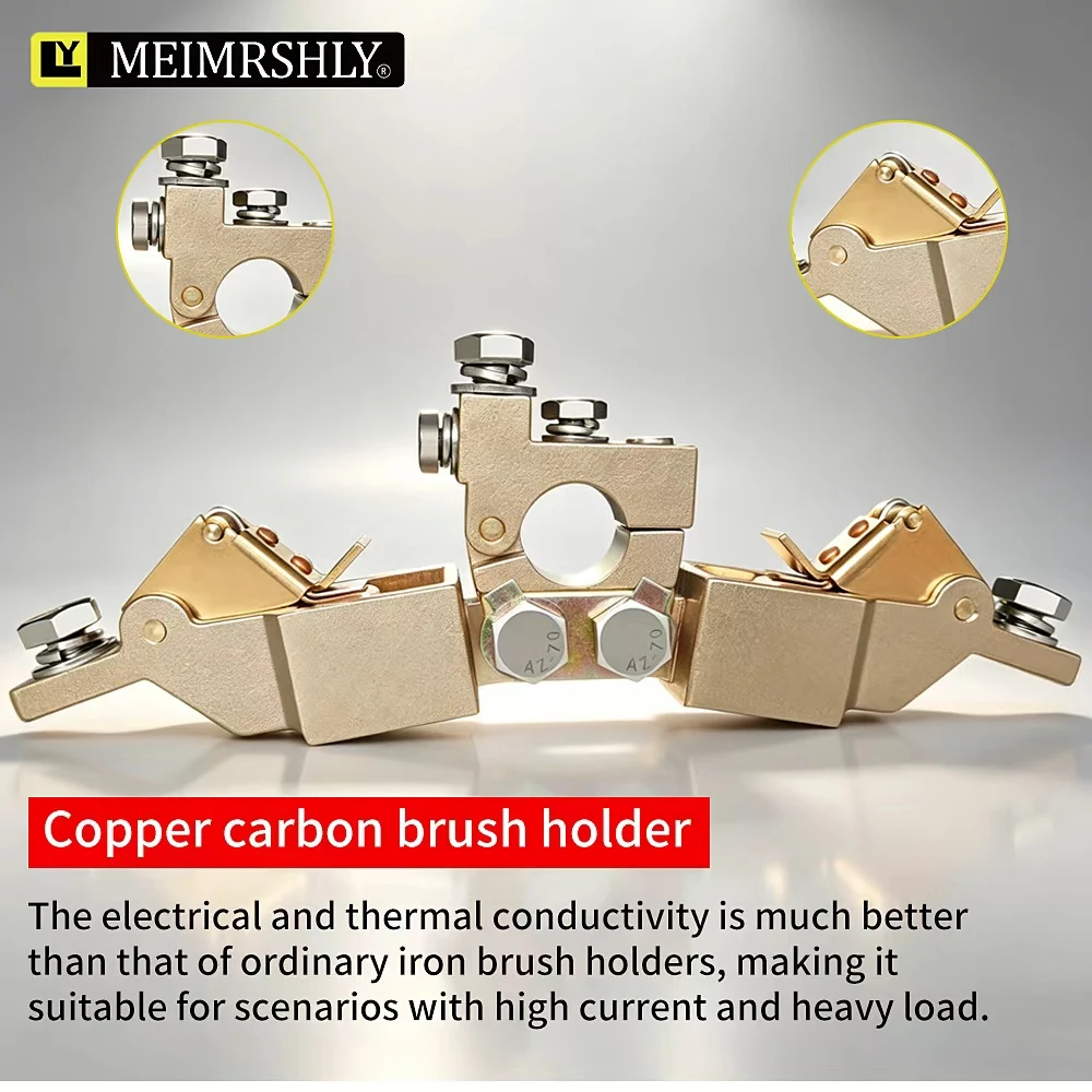 

Copper carbon brush frame for grounding the tail shaft of ships