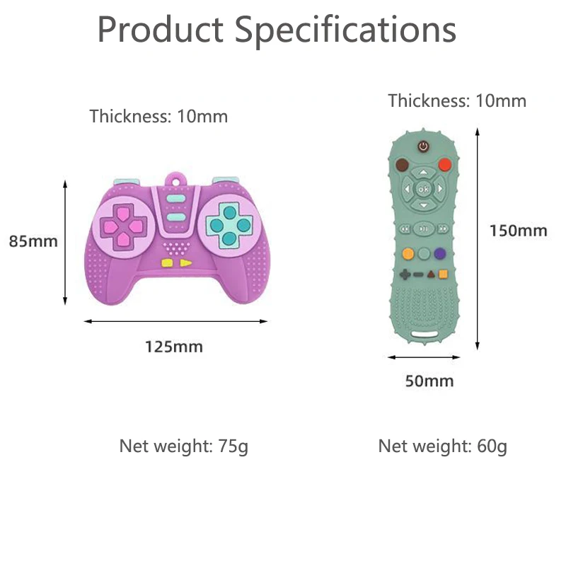 1PC Baby Silicone Teether Toys Remote Control Simulation Game Controller Baby Bite Joy Boys Girls Gift Sensory Toys