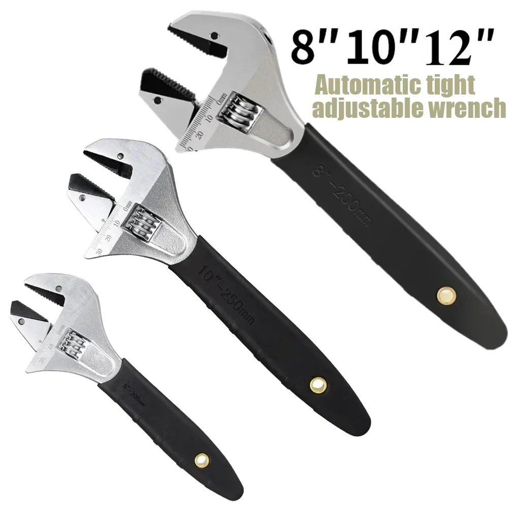 

Adjustable Ratchet Wrench with Non-Slip Handle Plumbing Bathroom Pipe Repairing Tool Ratchet Monkey Wrench 8 inch 10inch 12inch