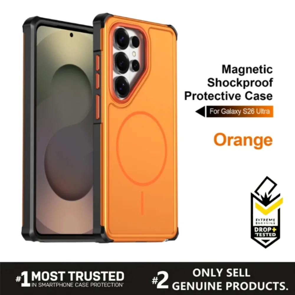 Magnetic Wireless Fast Charging Armor Case for Samsung Galaxy S26 S25 Edge S24 S23 Ultra Plus FE A57/37/17/07/56/36/26/06 Cover