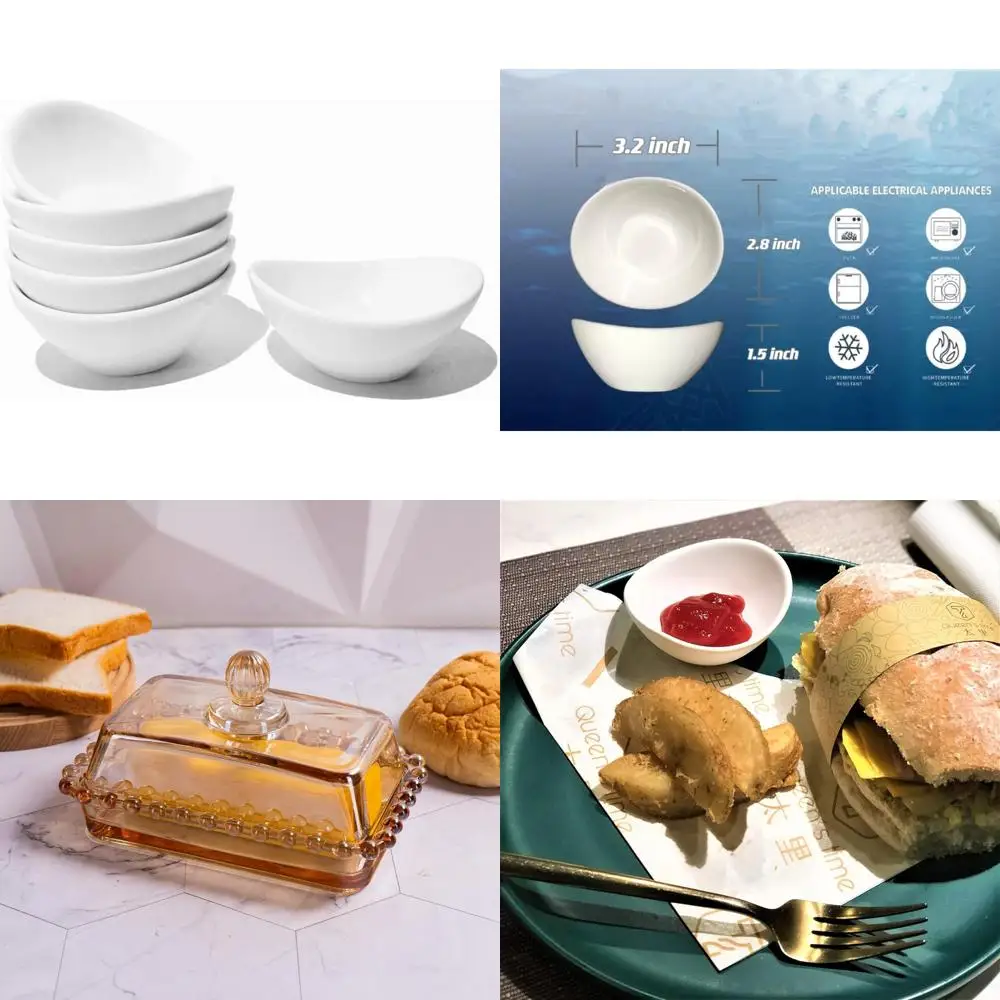 

soy sauce dish - dipping bowls set, white porcelain dipping bowls/dishes for soy sauce, ketchup, bbq sauce or seasoning- 1 oz,se