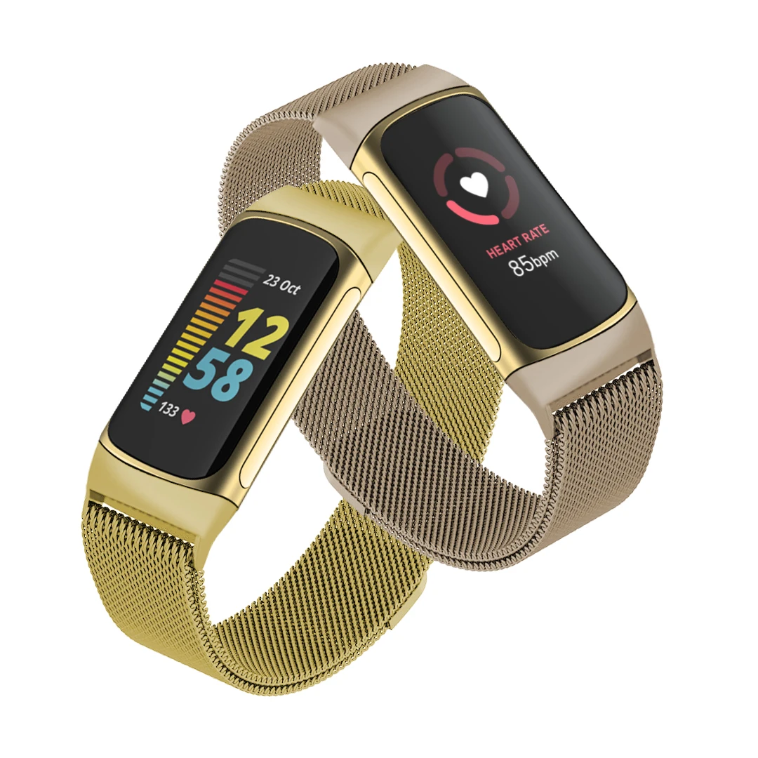 Magnetische Metalen Band Voor Fitbit Charge 5 Band Compatibel Met Fitbit Armband Vervanging Milanese Loop Smartwatch Polsband