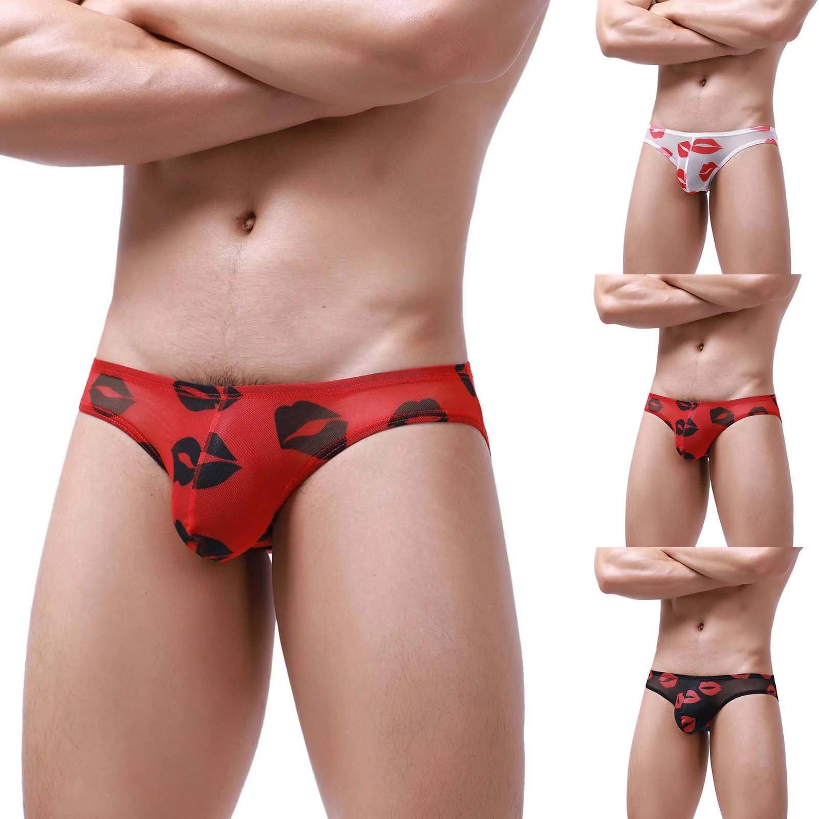 Мужской пасхальный подарок, мужские модные трусы, губная помада, принт губ, сексуальные трусики, трусы, нижнее белье, сексуальные трусики, мясо, день отца