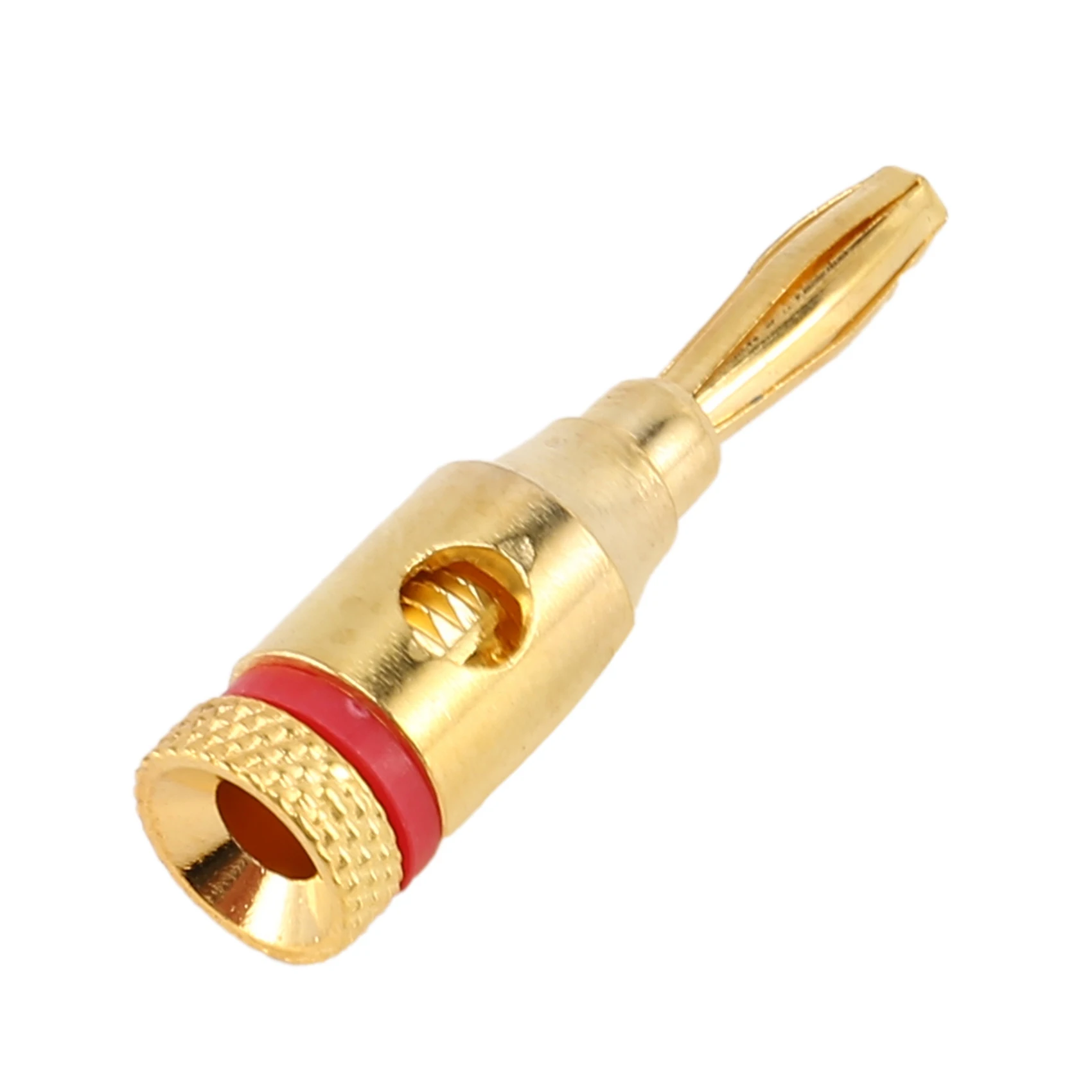 Banana Plugs Open Screw 24K Gold Plated Plugs Audio Jack Connector for Speaker Stereo Cable, 24-Pack (12 Red, 12 Black)