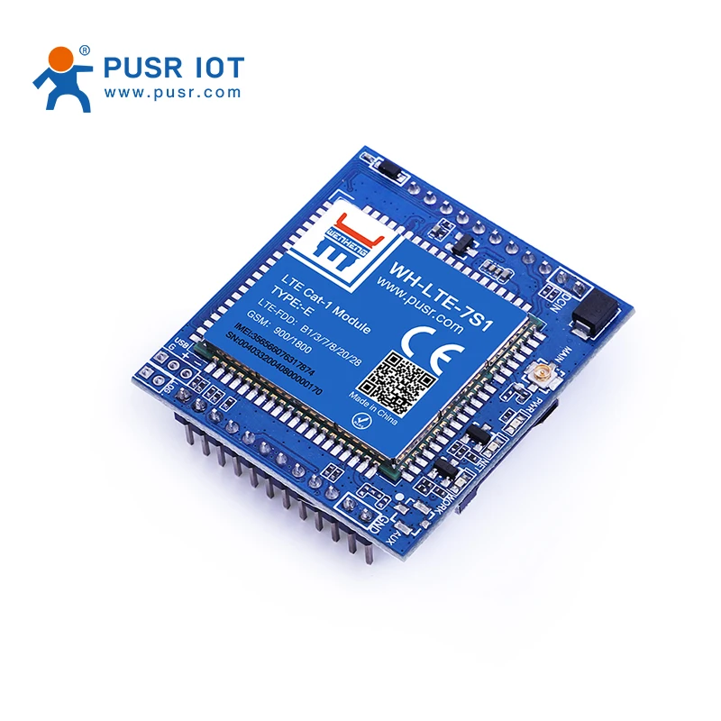 (Cena za 2 sztuki) Moduł komunikacyjny PUSR LTE CAT 1 Obsługuje protokół LTE i GSM TCP/UDP SMS HTTP i MQTT WH-LTE-7S1-E