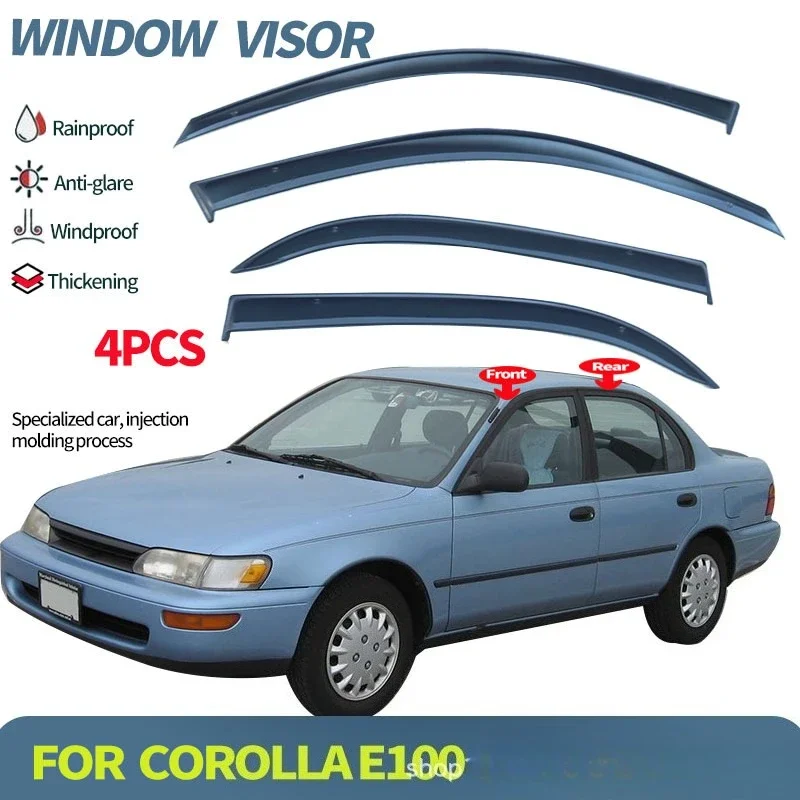 Fits for 1993-1995 Toyota Corolla Ae100 window visor Car Sun Rain Guard Vent Shade Deflector Wind Weathershield Moulding Trim