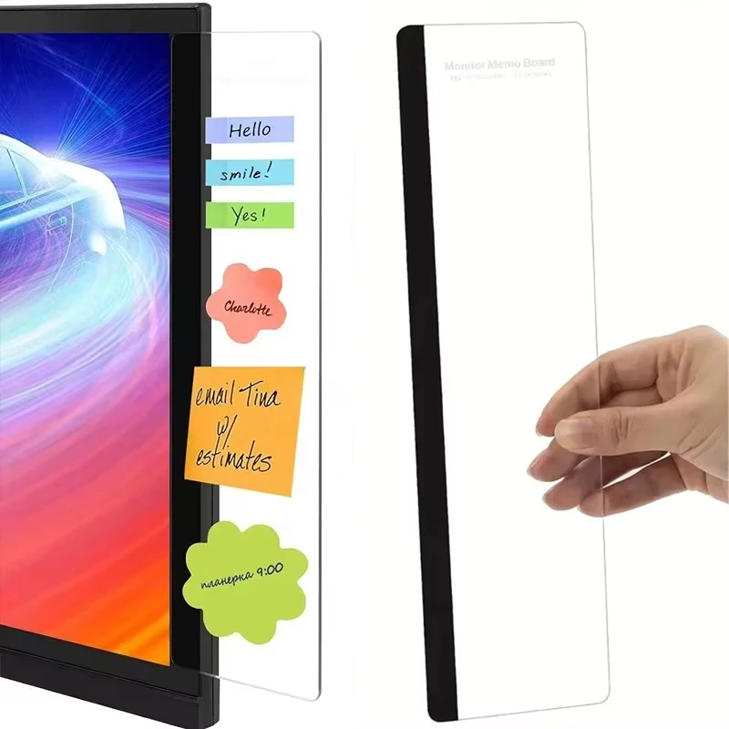 1Pcs Monitor Sticky Note Clip Left/Right Memo Board Holder Computer Screen Message Panel For Home Office Desktop Accessories Use